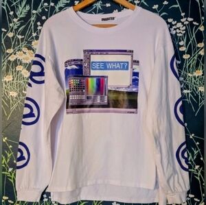 2DAWGS Y2K Unabated Print White Long Sleeve Tee